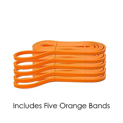 Pull Up Assistance Bands - Commercial Gym Quality 41" Loop Exercise Pull-Up Bands - 4 Different Resistance Levels to Choose from - color: 5 Pack #1 Orange - 5-15 lb