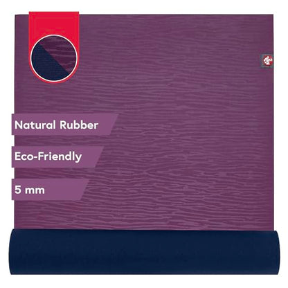 Manduka eKO Yoga Mat - Natural Rubber | Eco-Friendly | Soft Textured Surface| Natural Next-to-Skin Feel - color: Acai Midnight, size: 71" x 24"