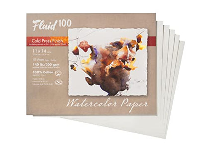 Speedball Art Products, 811236, Fluid 100 100% Cotton Artist Watercolor Paper, 18 x 24 inch Block, 140 lb Cold Press - size: 18 x 24 (140 lb)