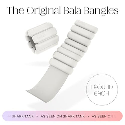 Bala Bangles Wrist & Ankle Weights for Women & Men, Home Gym Equipment - color: Bone, size: 1 LB