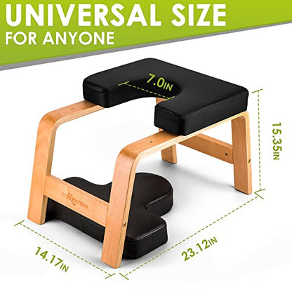 BODY RHYTHM Yoga Headstand Bench, Yoga Inversion Chair, Headstand Trainer for Relieve Stress, Improve Sleep & Digestion and Strength Training, Ideal for Home Workout, Fitness and Gym - color: Classic Black