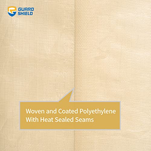 GUARD SHIELD Beige Tarp Heavy Duty Waterproof 30x40 Feet Outdoor Poly Tarps Cover Thick UV Resistant Canopy Tarpaulin with Grommets 10mil - color: Beige/Khaki, size: 30x40