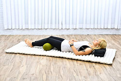 Leewadee Small Yoga Bolster – Shape-Retaining Cervical Neck Roll, Tube Pillow for Comfortable Reading, Kapok Filling, 22 x 6 x 6 inches - color: Cl23 - Green