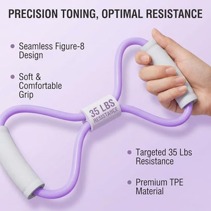 6-Tube Pedal Resistance Band with Handles, Multifunction Foot Pedal Resistance Band, Natural Rubber Fitness Band for Workout and Stretching, Abdomen, Waist, Arm, Leg(White) - size: 6 tubes of purple