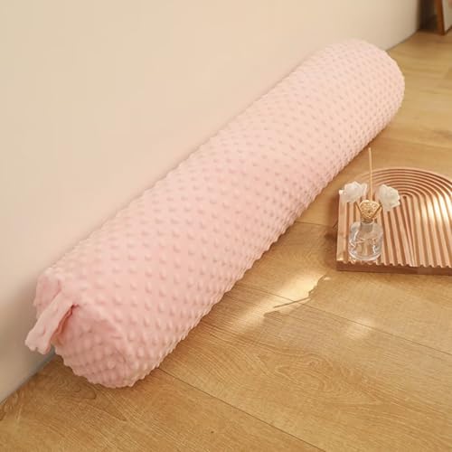 Neck Roll Cervical Pillows for Neck 24 inches Pink Round Neck Pillow for Bed Round Cervical Roll Cylinder Bolster Cushion with Removable Washable Cover - color: Pink, size: 24IN