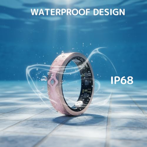 Retro Smart Ring for Women Sleep Fitness Tracking, Pink, 10# - color: Pink, size: 10