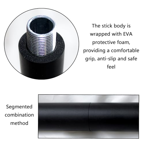 yoga stick is made of sturdy steel that is 5 feet high and an adjustable stretching stick, providing flexibility, agility, and balance. Covered with thick and comfortable foam layer - color: Black