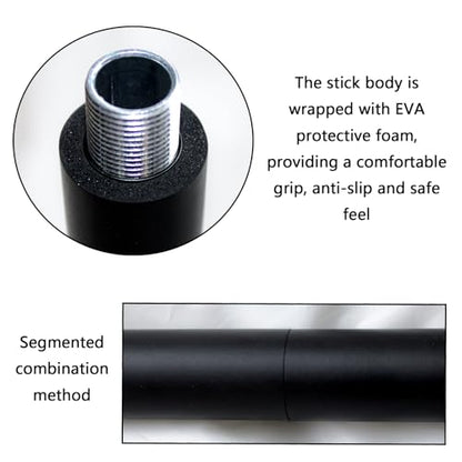 yoga stick is made of sturdy steel that is 5 feet high and an adjustable stretching stick, providing flexibility, agility, and balance. Covered with thick and comfortable foam layer - color: Black