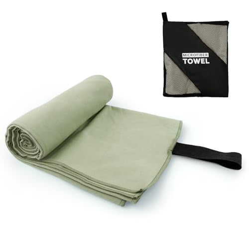 Swimming Pool Towel XL Size Microfiber Quick Dry Camping Hiking Beach Travel Yoga Mat Body Towels (Army Green, 1 Pack XL) - color: Army Green, size: 1 Pack XL