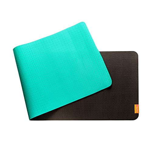 Hugger Mugger Earth Elements 5 mm Yoga Mat - Grippy Texture, Reversible, Cushion, Non-toxic Biodegradeable Material, Lightweight - color: Teal Onyx