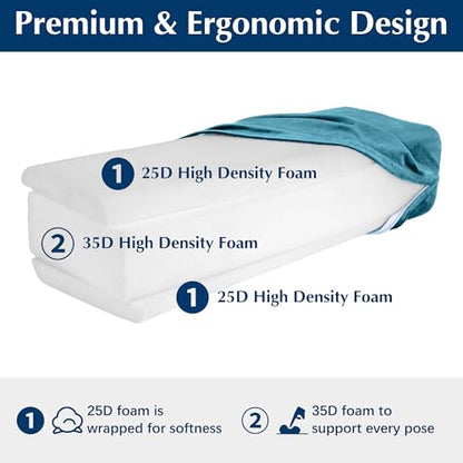 2-Pack Yoga Bolster Pillow Set: Rectangular & Cylinder Pillows for Meditation and Support, Yoga Pillows with Washable Velvet Cover, Triple-Layer Sponge with Carry Handle, Green - color: Green