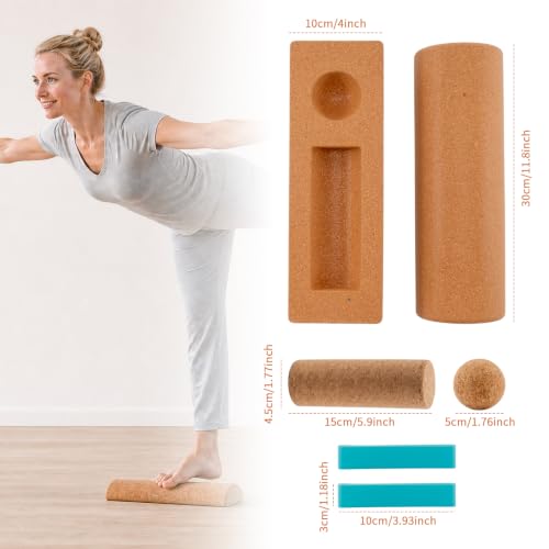 5-in-1 Cork Balance Set Foot Ankle Trainer Plantar Fasciitis Relief