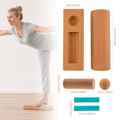 5-in-1 Cork Balance Set Foot Ankle Trainer Plantar Fasciitis Relief