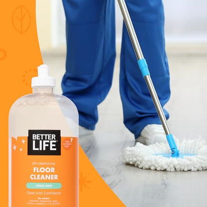 Better Life Floor Cleaner - Liquid Multipurpose Cleaner for Wood, Tile, Laminate, Vinyl, Bamboo - Hardwood Floor Cleaner for Mopping - Citrus Mint 32oz - size: 32 Fl Oz (Pack of 1)