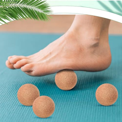 Seenelling 50 Pcs Cork Massage Ball 1.5 Inch Solid Hard Myofascial Release Yoga Ball for Back Foot Neck Pain Therapy Portable Tissue Muscle Release Tool for Home Office Travel - size: 1.5 Inch