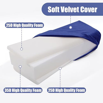 MABOZOO Yoga Bolster Pillow, Triple-Layer Sponge Rectangular Yoga Bolster with Carry Handle Meditation Pillow with Washable Cover for Restorative, Meditation - color: Blue