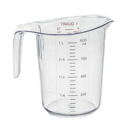 Restaurantware 1 qt Clear Plastic (Cups) Measuring Cup - size: 6.50" × 4.75" × 6.00"
