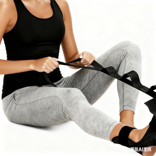 Foot & Calf Stretcher for Plantar Fasciitis Relief, Adjustable Stretching Strap & Foot Rocker Combo for Achilles Tendon, Heel Pain, Hamstring & Muscle Recovery – Physical Therapy Stretching Device for Home Use