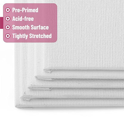 Mr. Pen- Canvas Panels, 5 Pack, 4x4, 5x7, 8x10, 9x12, 11x14 Inches | Triple Primed for Oil & Acrylic Paints, Canvas Boards for Painting, Painting, Blank Canvas for Painting, 3mm Thickness - size: 4x4, 5x7, 8x10, 9x12, 11x14 Inches