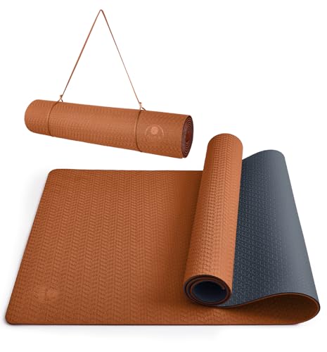 IUGA Yoga Mat Thick Non Slip Anti-tear Pilates Mat Eco Friendly Hot Yoga Mats for Workout & Exercise(72"x 24"x 6mm) - color: Orange
