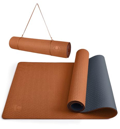 IUGA Yoga Mat Thick Non Slip Anti-tear Pilates Mat Eco Friendly Hot Yoga Mats for Workout & Exercise(72"x 24"x 6mm) - color: Orange