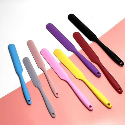 5Pcs Silicone Spatula Set Heat Resistant Cake Cream Butter Spatulas Mixing Batter Scraper Non-Stick Flexible Baking Cooking Tool BPA-Free Multicolor Set of (5colors) - color: Colour mixture