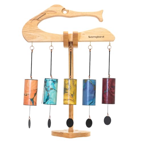 Zaphir Chimes - Includes 1 Chime/Tuned According to the 5 Seasons & Elements of FengShui - size: Set #3 - With Songbird Stand