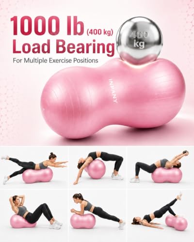 INPANY Peanut Exercise Ball for Labor, Physical Therapy & Fitness - color: Pink