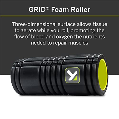 TriggerPoint Grid Original Foam Roller Black 13" + MB1 Massage Ball for Healthy Body Muscle Massage