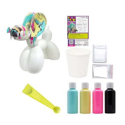 DIY Paint Pouring Kit – 1 XL Balloon Dog, 4 Acrylic Pour Paints, Mixing Cups & Tools, Create Unique Marbled Art, Fun Hands-On Craft Kit for Kids & Adults, Candy Ripple, Ages 5+ - color: Dog Candy Ripple