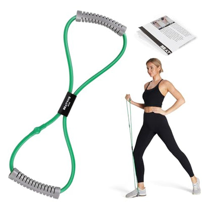 Figure 8 Resistance Bands with Handles, Arm Resistance Bands | Home Workout, Physical Therapy, Strength Training, Travel Portable, Arm workouts - color: Green-20lbs