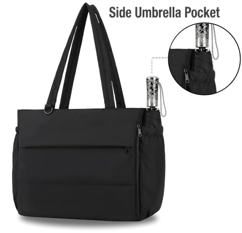 Gym bag with yoga mat holder Tote Bag for Women with cup holder travel - color: Black