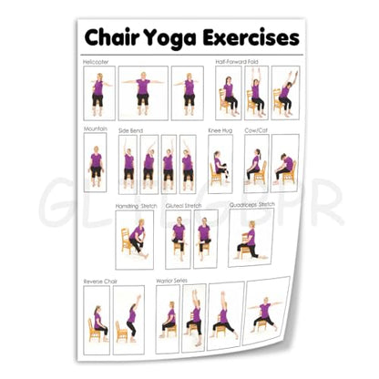 GLTLGBPR Yoga Exercise Instruction Chart, Wall Art Canvas Printing Office & Bedroom Aesthetic Poster 12x18inch (30x45cm) Unframed - color: Unframe-style, size: 18"L x 12"W