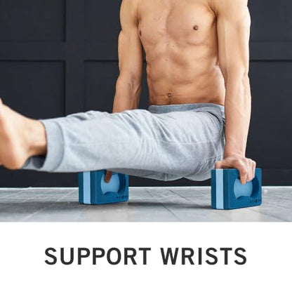 Microdry Sure-Grip Yoga Blocks Collection - color: Light Blue/Dark Blue