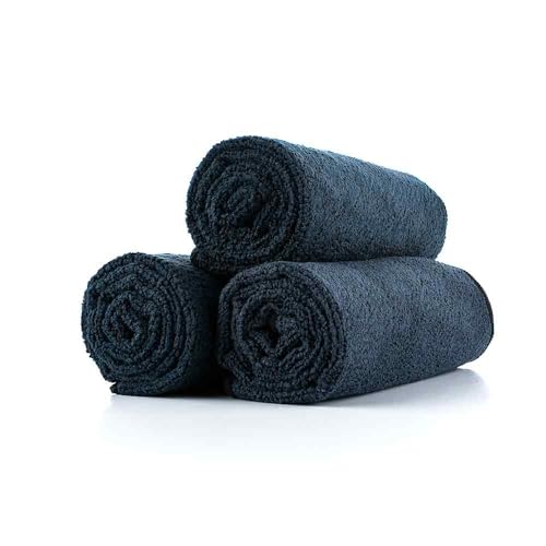 The Rag Company - Sport & Workout Towel - Gym, Exercise, Fitness, Spa, Ultra Soft, Super Absorbent, Fast Drying Premium Microfiber, 320gsm, 16in x 27in, Midnight (3-Pack) - color: Midnight