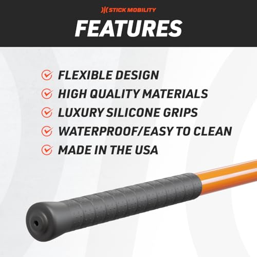 Stick Mobility 3 Stick Training Bundle | Mobility Stick to Improve Flexibility, Mobility, and Strength with Active Stretching for Golf, Running, Fitness, Pickleball, and More - color: Black