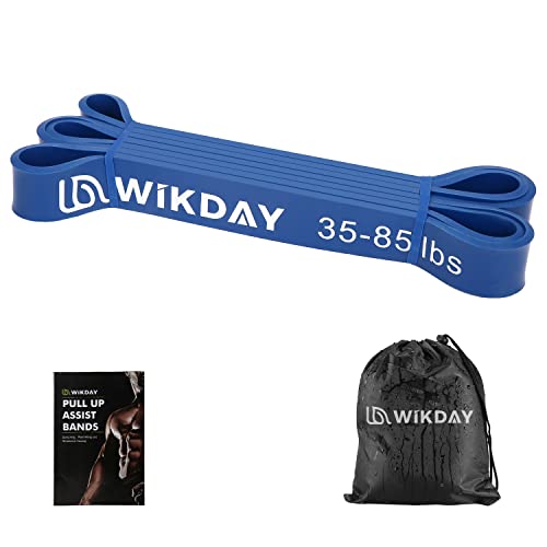 WIKDAY Resistance Bands for Working Out, Exercise Bands, Workout Bands, Pull Up Assistance Bands for Body Stretching Training Physical Therapy Muscle Training for Men & Women - color: Blue, size: 35-85 LBS