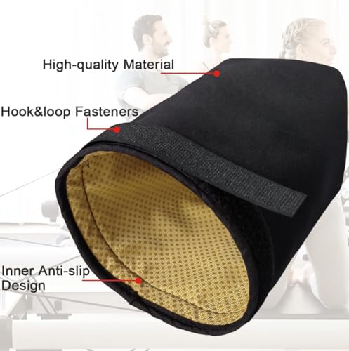 2PCS Pilates Reformer Shoulder Block Covers with Hook & Loop Fastener for Enhanced Comfort & Stability, Adjustable Nylon Shoulder Rest Covers for Pilates Enthusiasts, Trainers(without Mat)(Black)