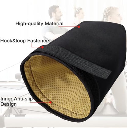 2PCS Pilates Reformer Shoulder Block Covers with Hook & Loop Fastener for Enhanced Comfort & Stability, Adjustable Nylon Shoulder Rest Covers for Pilates Enthusiasts, Trainers(without Mat)(Black)
