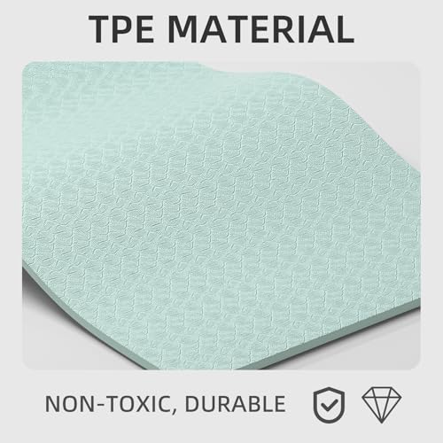TPE Yoga Mat 72"x26"x0.4" Thick Non Slip Exercise Fitness Mat - color: Green