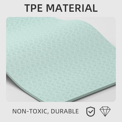 TPE Yoga Mat 72"x26"x0.4" Thick Non Slip Exercise Fitness Mat - color: Green