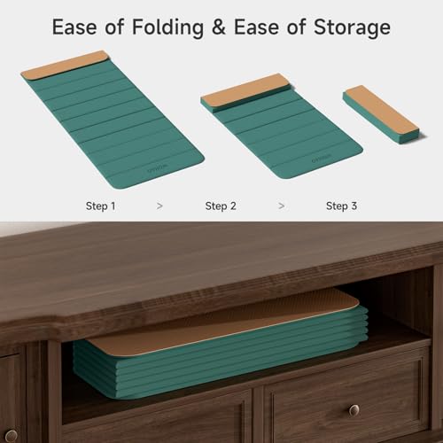 12-Fold POE Yoga Mat 75x26x0.4 Inches - color: Green+Orange