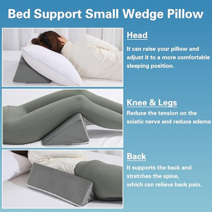 BALAPET Small Wedge Pillow for Side Sleeping, Premium Foam Bed Pillow for Side Sleeping,Triangle Wedge Pillow for Leg Elevation,Yoga,Reduce Back Pain