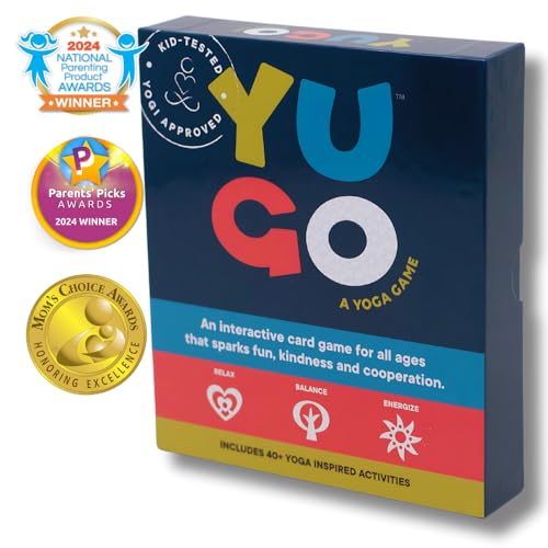 Yugo Yoga Cards for Kids & Families - Award Winning - Interactive Yoga Card Game with Yoga Poses, Balance, Movement & Mindfulness Activities