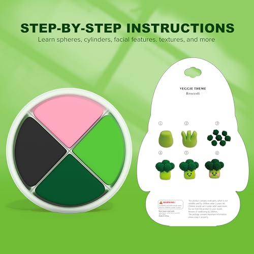 Aestd-ST Air Dry Clay Kit - Vegetable Theme, Modeling Clay for Kids | DIY Magic Clay with Tools and Tutorials, 12 Boxes Molding Clay, Ultra Light, Soft & Non-Sticky, Arts and Crafts Gift for Kids - color: Vegetable Theme