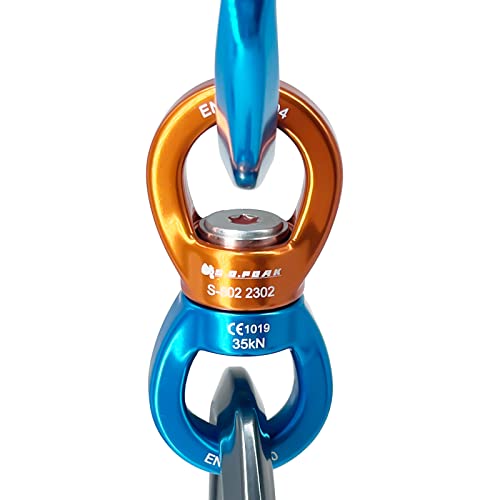 35kN Swing Swivel, CE Certified 360°Rotational Device, Silent Hanging Accessory for Tree Swing, Aerial Dance - color: Orange+blue, size: 35 kN