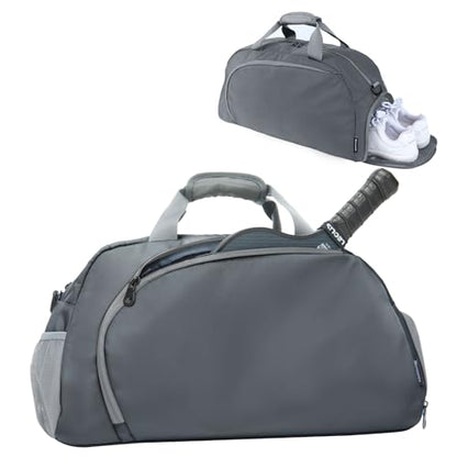 Pickleball Bag with Shoes Compartment & Wet Pocket for Men Women - color: Dark Grey