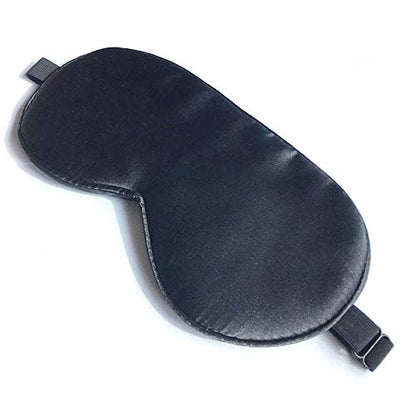 Silk Sleep Mask, Blackout Eye Mask for Sleeping with Adjustable Strap - color: Black