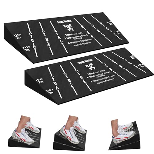 Squat Wedge Block One Piece: Heel Elevated Slant Board for Squats Weightliting Home Gym Squat Wedge - size: 2Pcs: Large