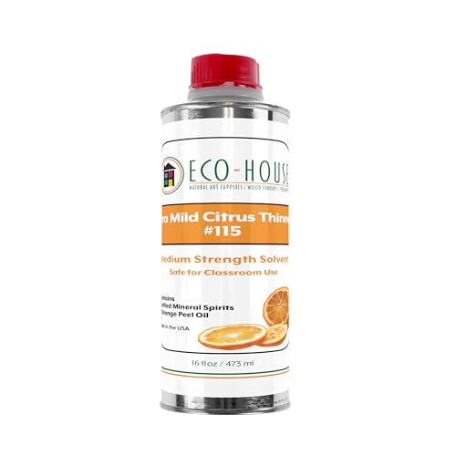 115 Xtra Mild Paint Thinner – Citrus Scent, Low Odor, Safe Alternative to Turpentine – Eco-Friendly Solvent for Oil Paints, Natural Resins & Varnishes – 473ml (16 oz) - size: 16 Fl Oz